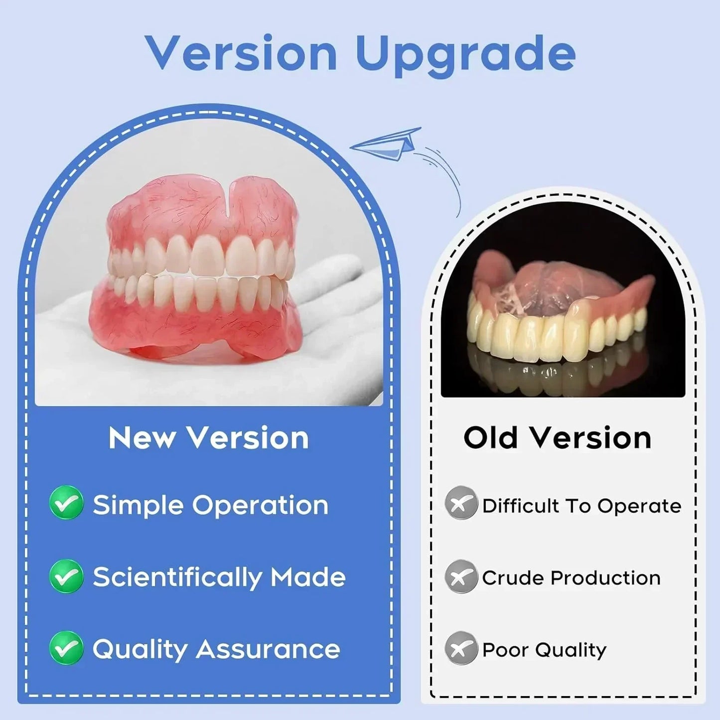 Medical Full Denture with Strong Suction ✅ Made and Shipped from the USA🍀