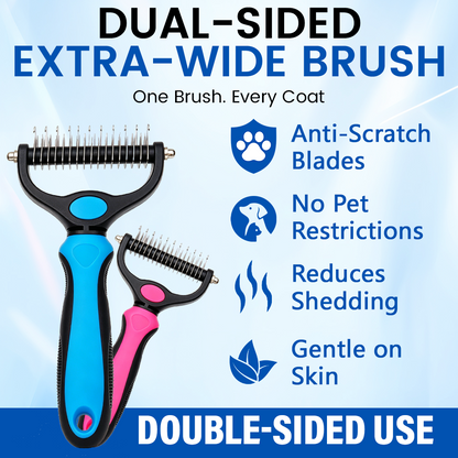 🐾 Cavebit® Painless Pet Grooming Brush – Double-Sided De-Shedding & Detangling  Comb