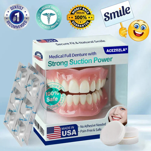 Medical Full Denture with Strong Suction ✅ Made and Shipped from the USA🍀