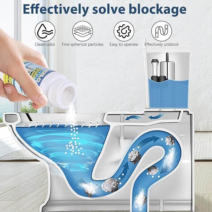 Limited Time ⚡Powerful Sink and Drain Cleaner Powder, Fast Foaming Drain Cleaner for Kitchen and Pipes Cleaning Tool