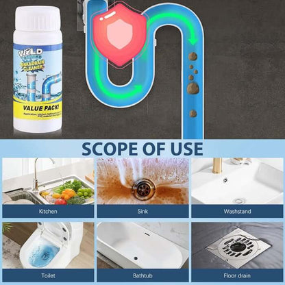 Limited Time ⚡Powerful Sink and Drain Cleaner Powder, Fast Foaming Drain Cleaner for Kitchen and Pipes Cleaning Tool