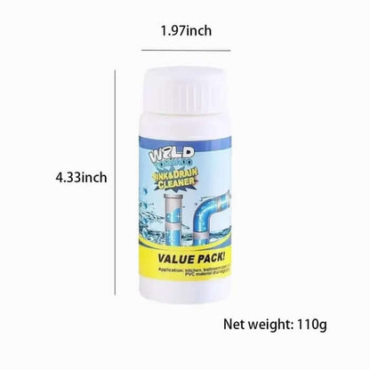Limited Time ⚡Powerful Sink and Drain Cleaner Powder, Fast Foaming Drain Cleaner for Kitchen and Pipes Cleaning Tool