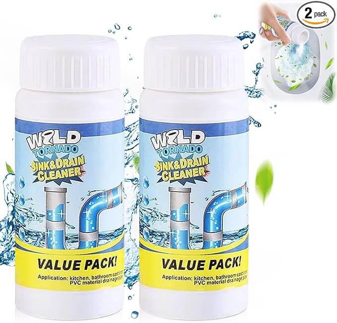 Limited Time ⚡Powerful Sink and Drain Cleaner Powder, Fast Foaming Drain Cleaner for Kitchen and Pipes Cleaning Tool